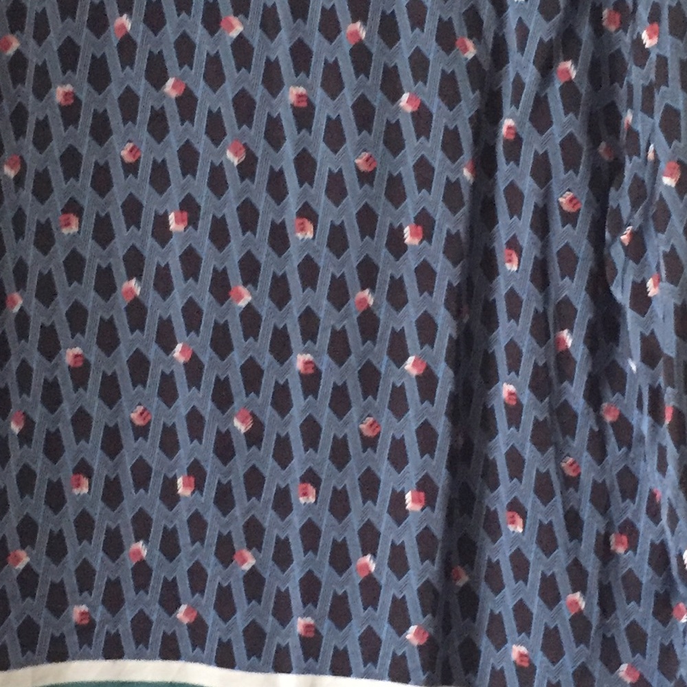 Maje Blue Multi-Spot Silk Blouse with Stripe Trim - Picture 8 of 13
